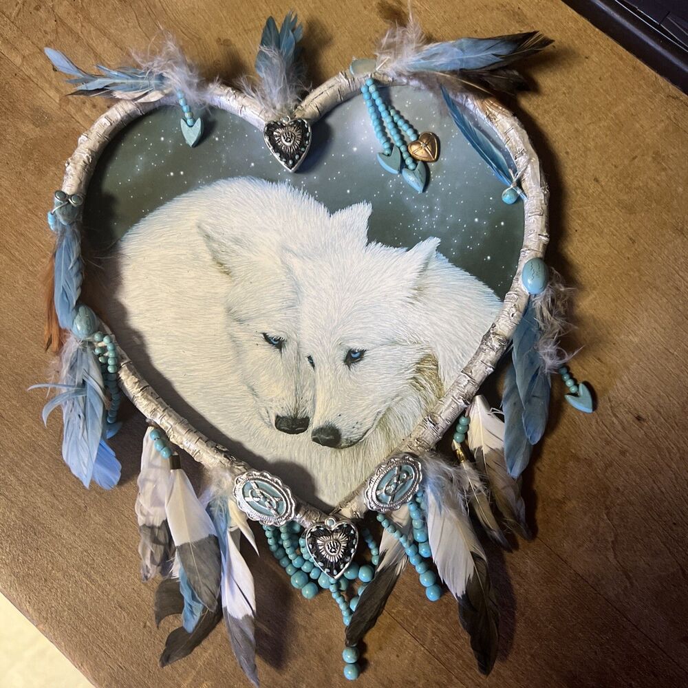 Bradford Exchange Kindred Spirits Wolf Dreamcatcher w/COA Carol Cavalaris Art